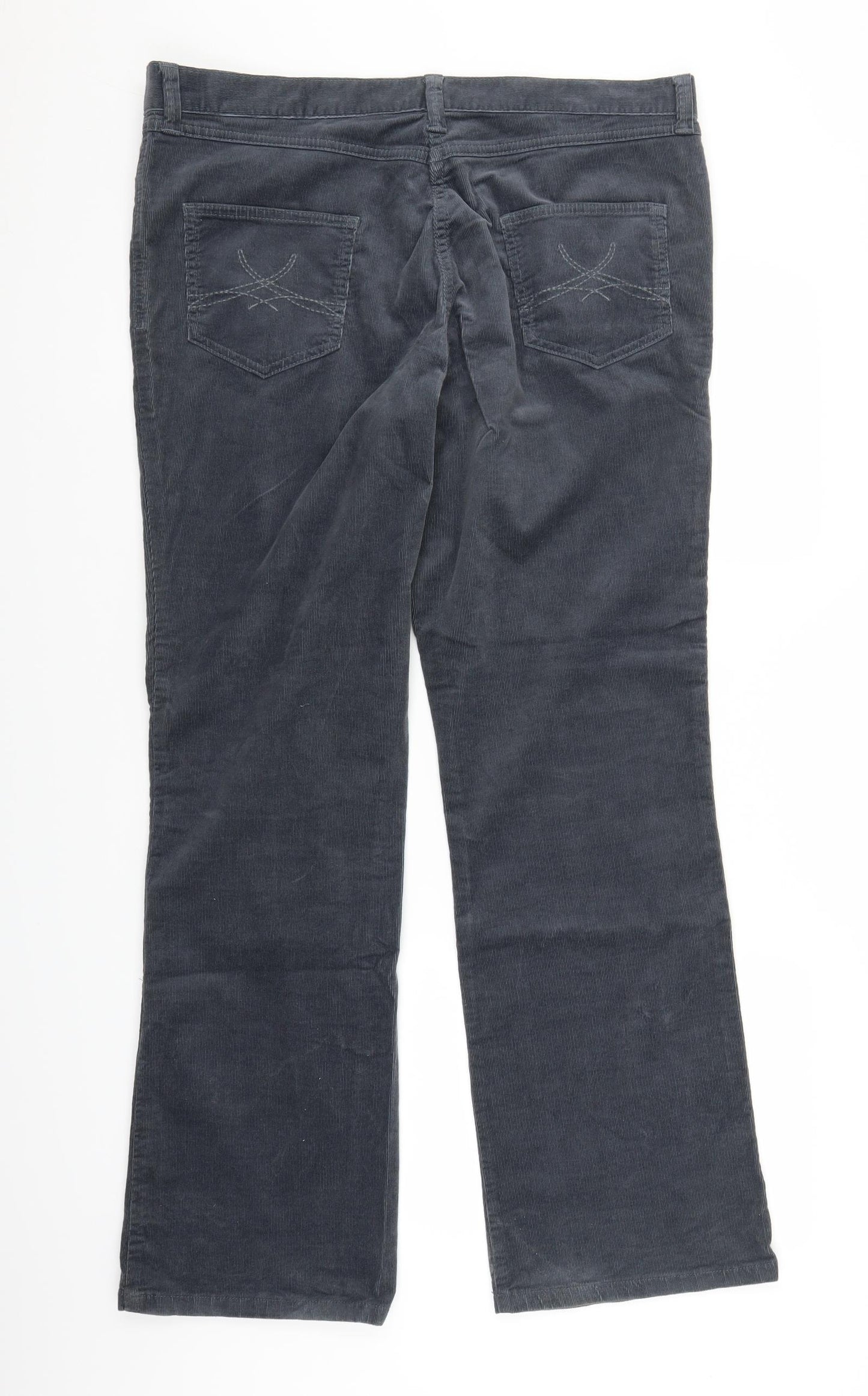 Marks and Spencer Womens Grey  Corduroy Bootcut Jeans Size 16 L30 in