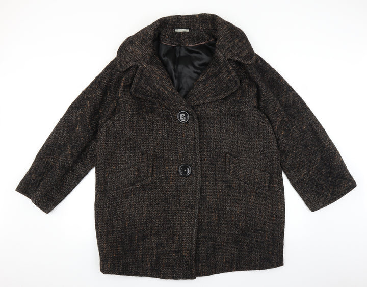 Wallis Womens Brown   Overcoat Coat Size L