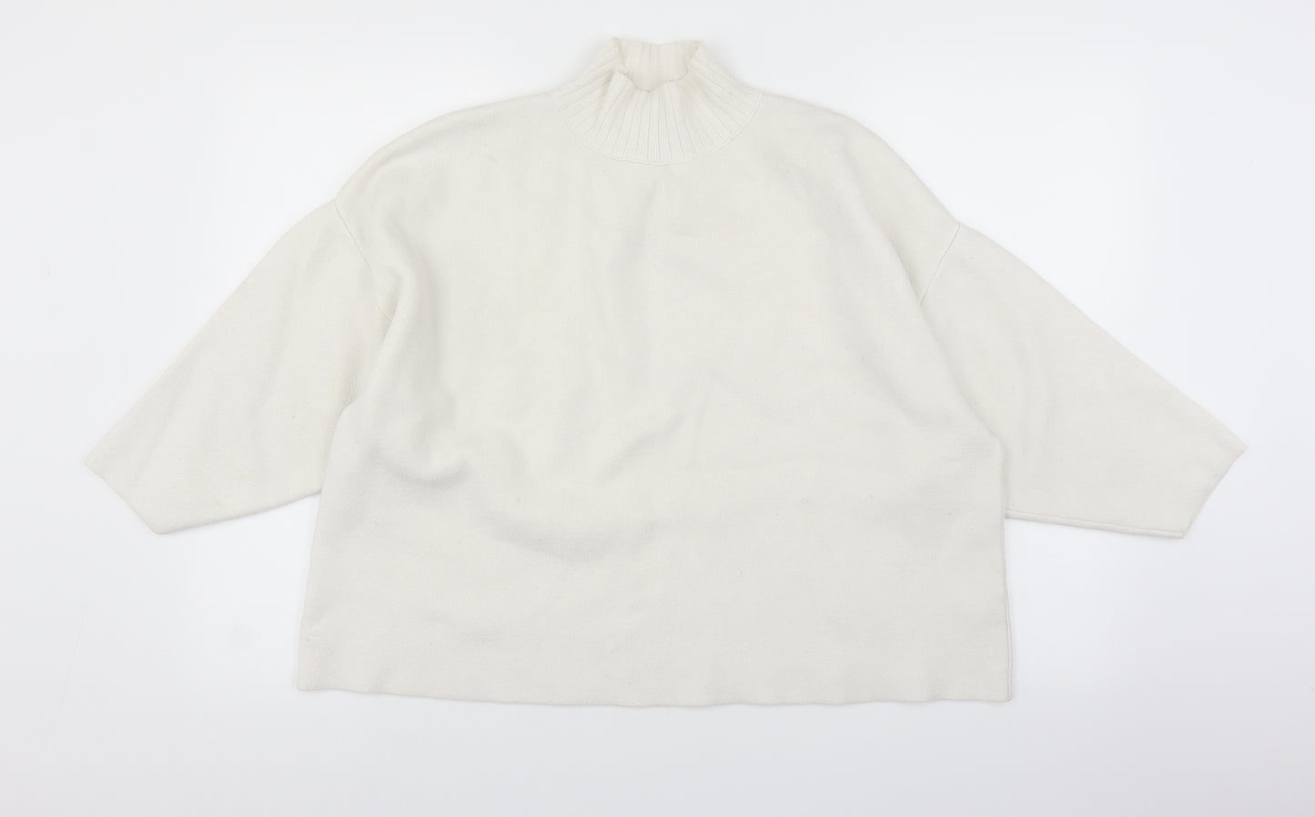 Zara Womens White   Pullover Jumper Size L