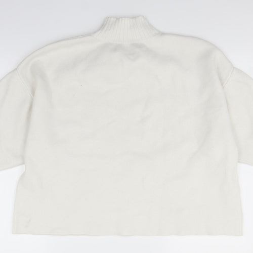 Zara Womens White   Pullover Jumper Size L