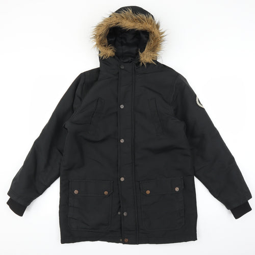 Hype Boys Black   Parka Coat Size 13 Years