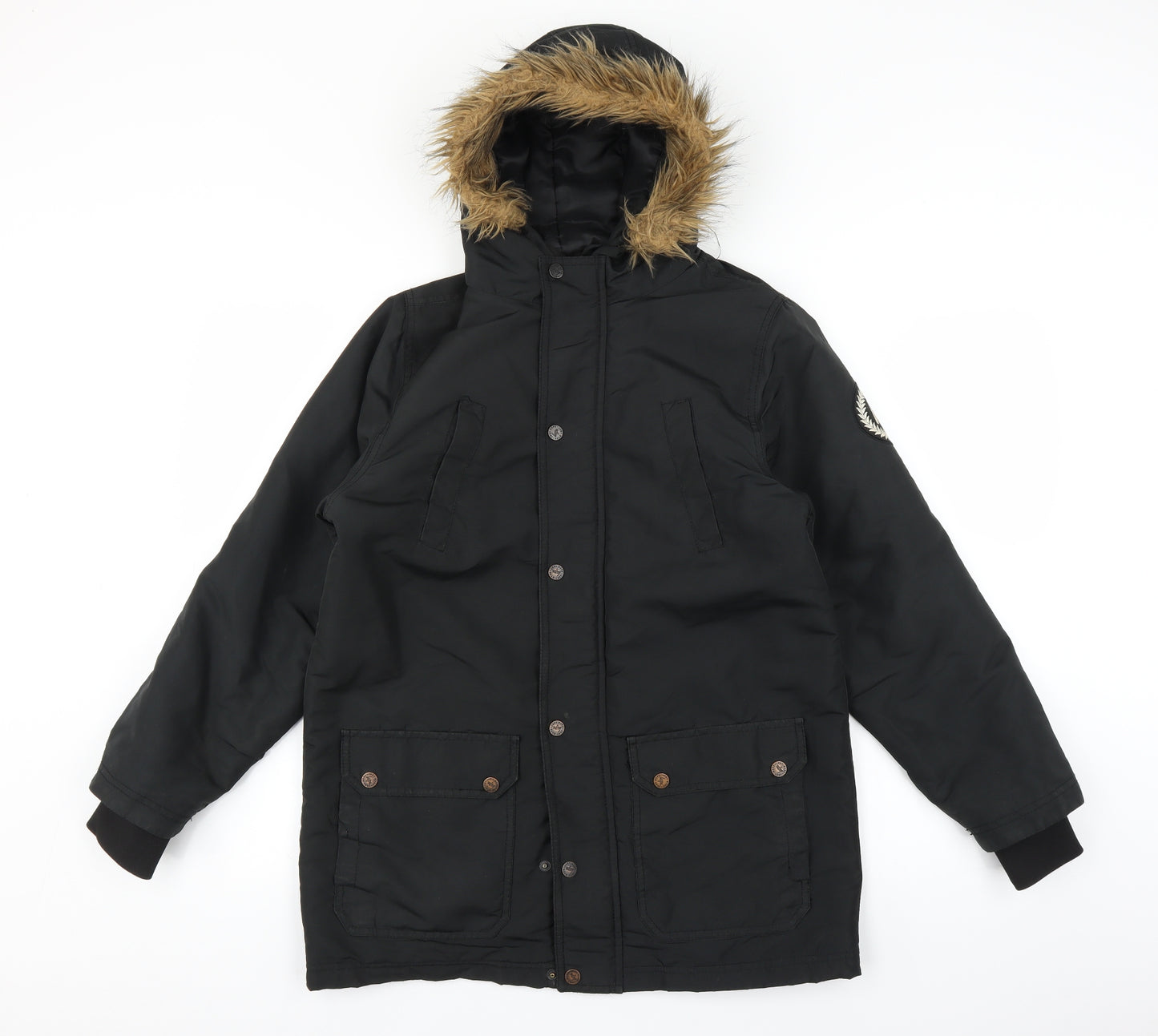 Hype Boys Black   Parka Coat Size 13 Years