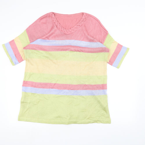 Preworn Womens Yellow Striped  Pullover Jumper Size L