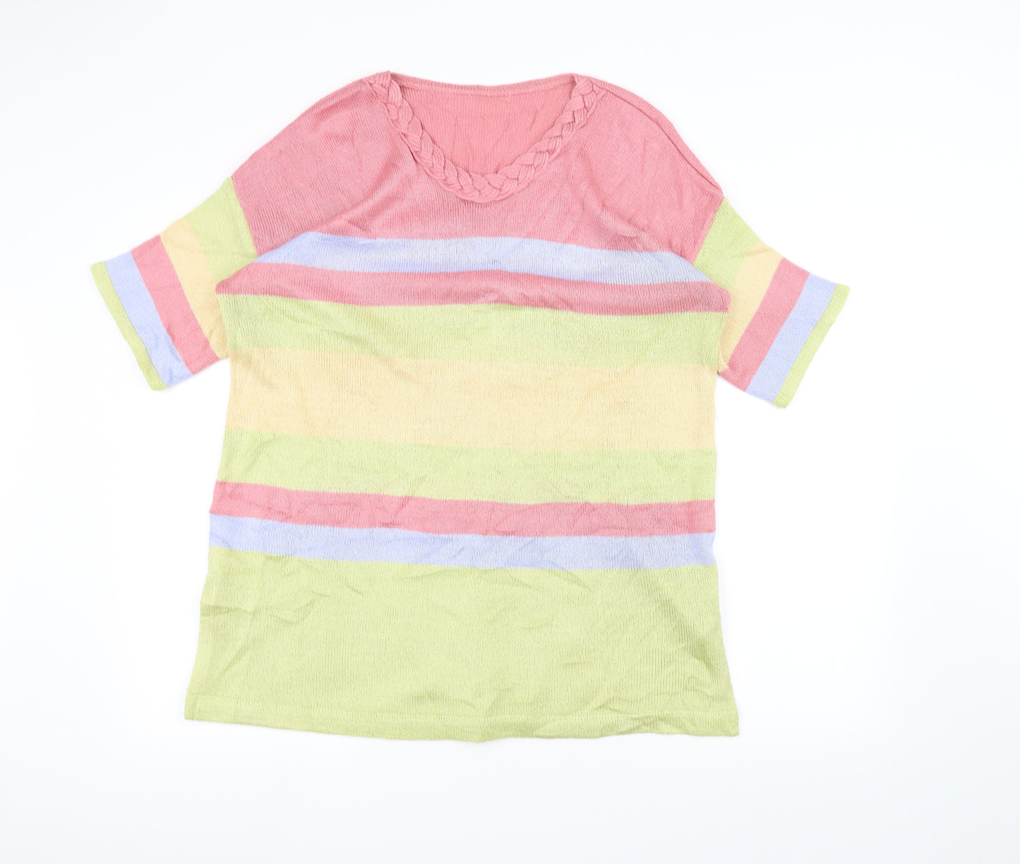 Preworn Womens Yellow Striped  Pullover Jumper Size L