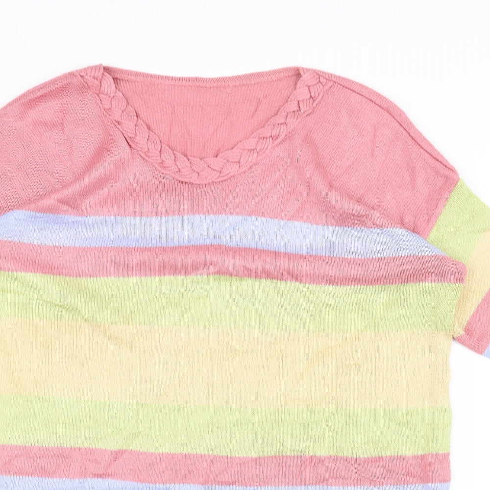 Preworn Womens Yellow Striped  Pullover Jumper Size L