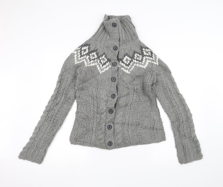 ALS Womens Grey  Knit Jacket Coatigan Size 10