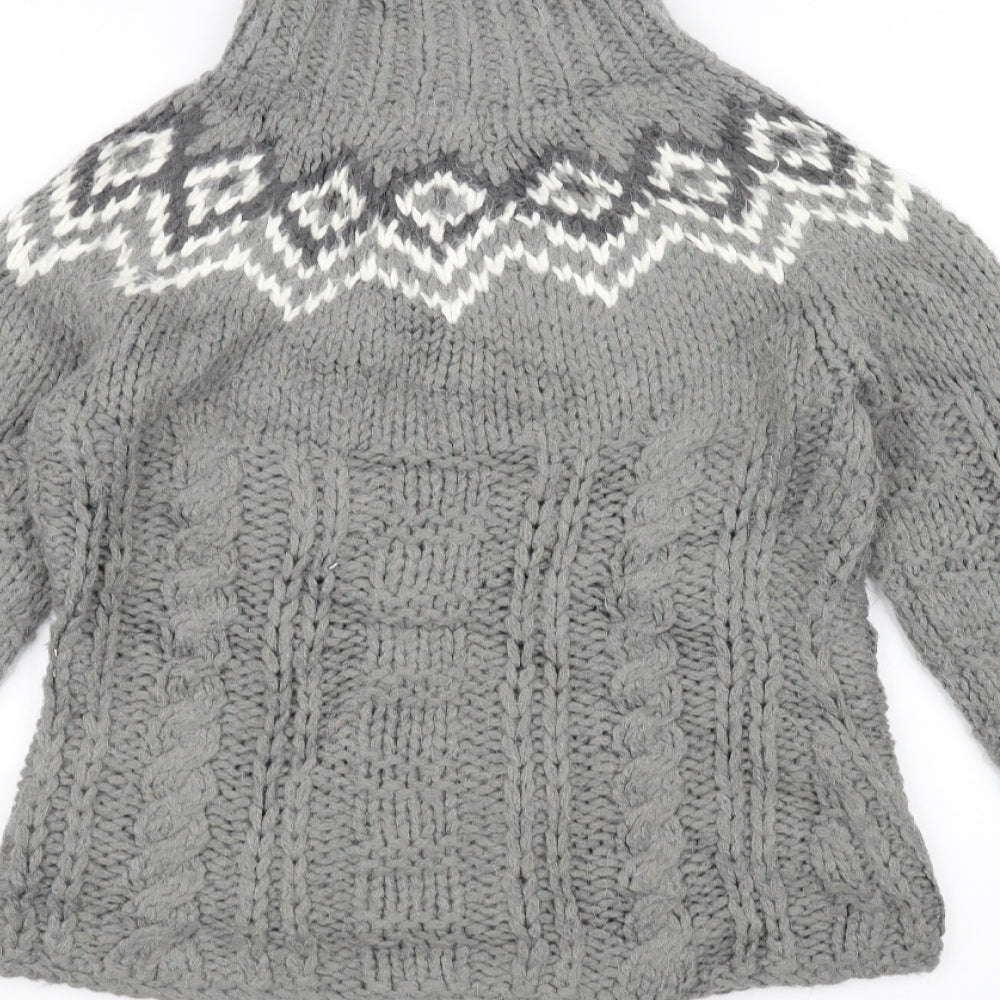 ALS Womens Grey  Knit Jacket Coatigan Size 10