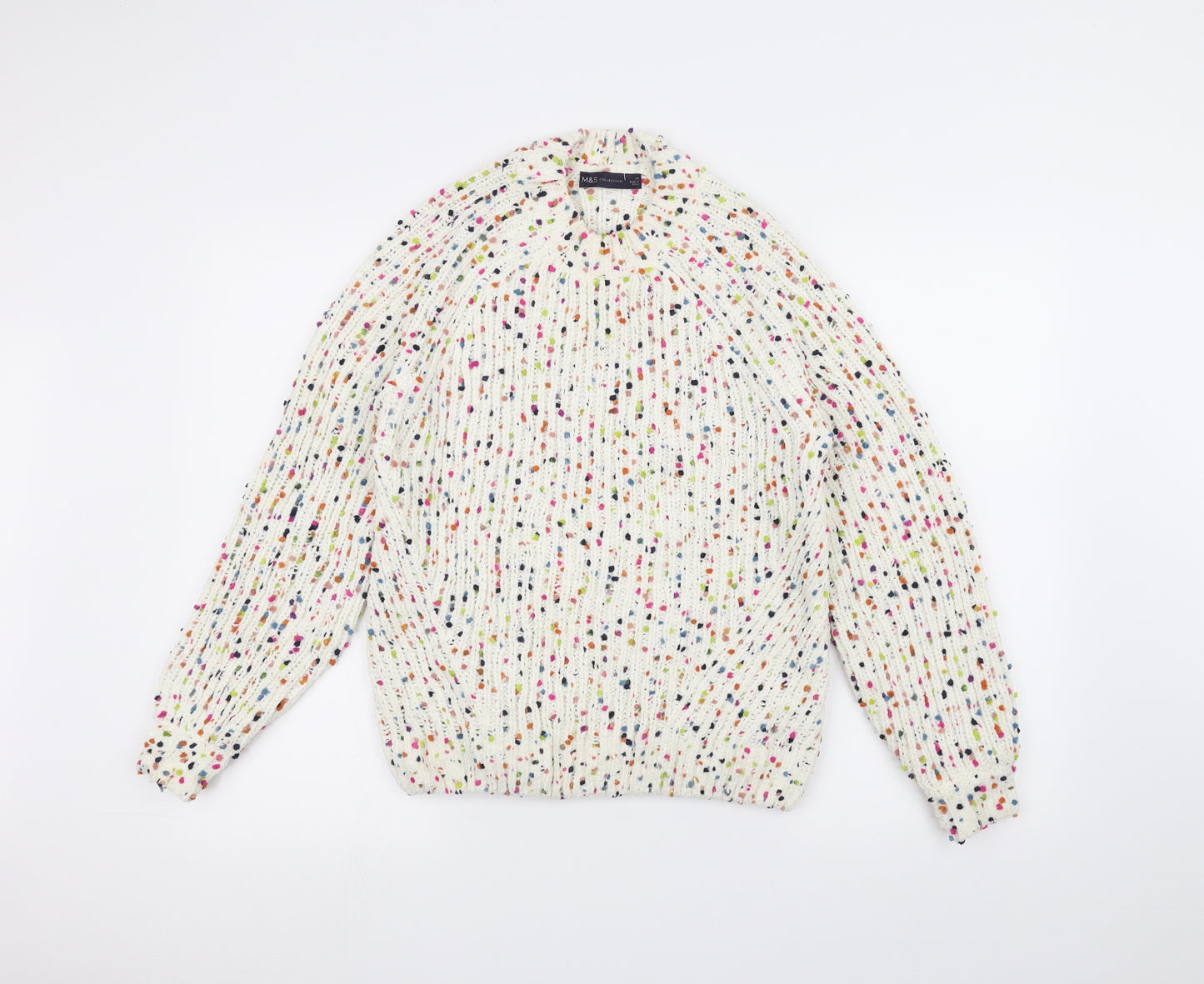 Marks and Spencer Womens White   Pullover Jumper Size XS