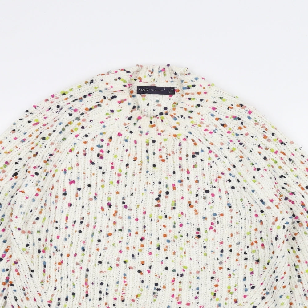 Marks and Spencer Womens White   Pullover Jumper Size XS
