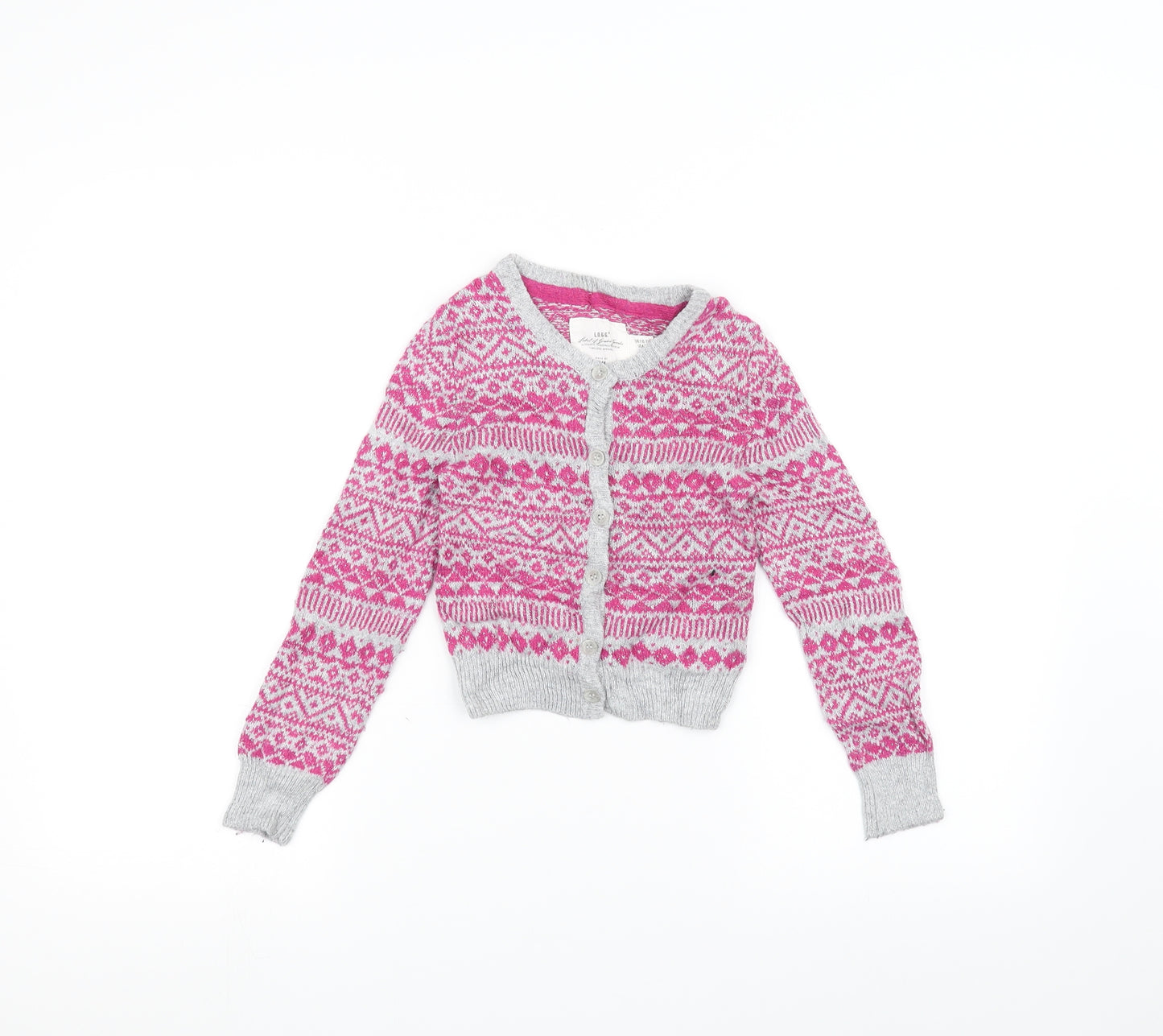 H&M Girls Grey   Cardigan Jumper Size 5-6 Years
