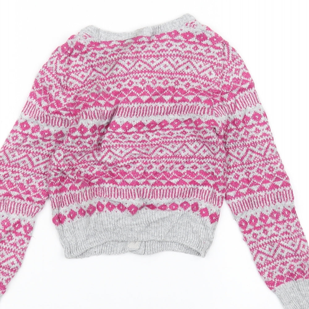 H&M Girls Grey   Cardigan Jumper Size 5-6 Years