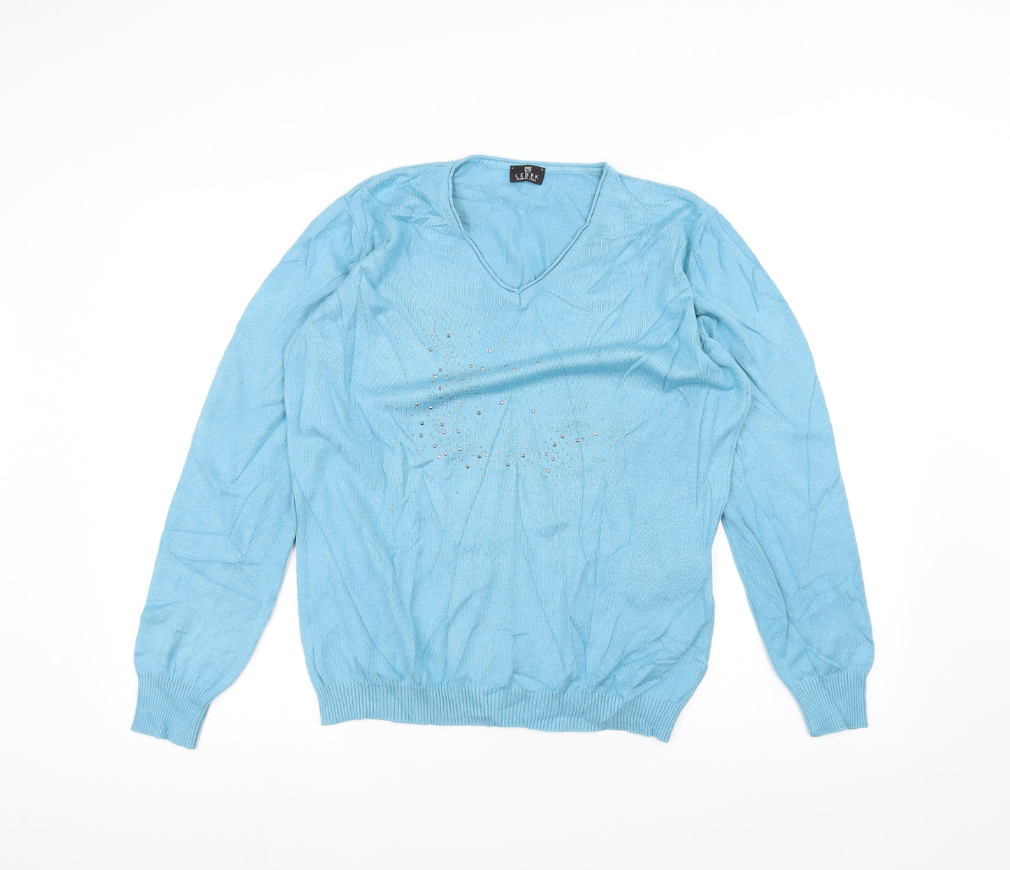 Lebek Womens Blue   Pullover Jumper Size 16
