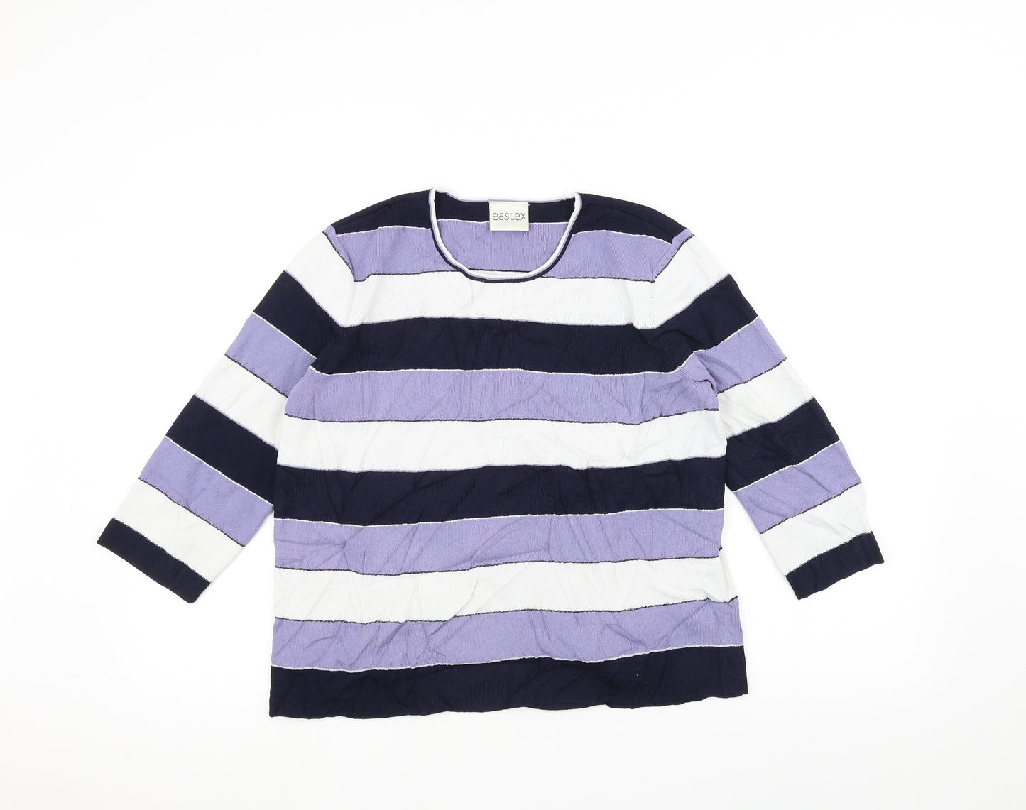 Eastex Womens Purple Striped  Pullover Jumper Size 12