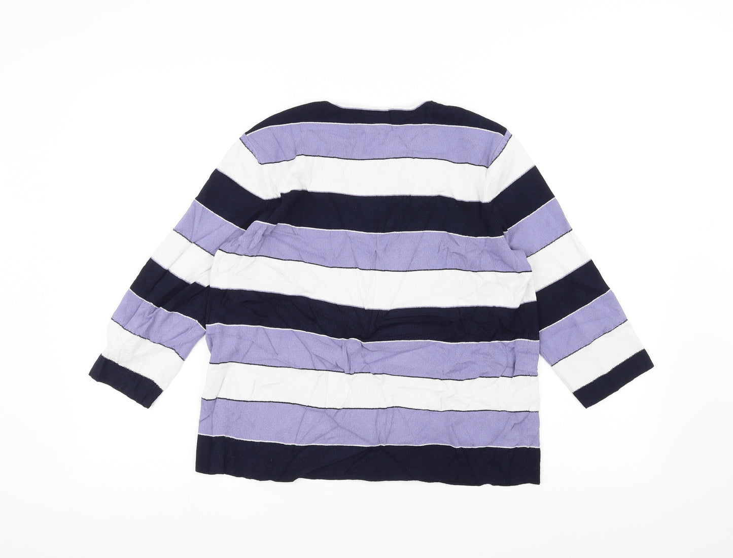 Eastex Womens Purple Striped  Pullover Jumper Size 12