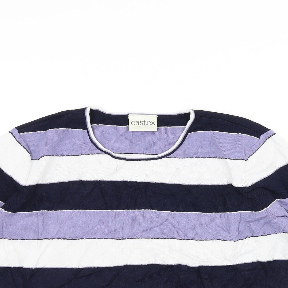 Eastex Womens Purple Striped  Pullover Jumper Size 12
