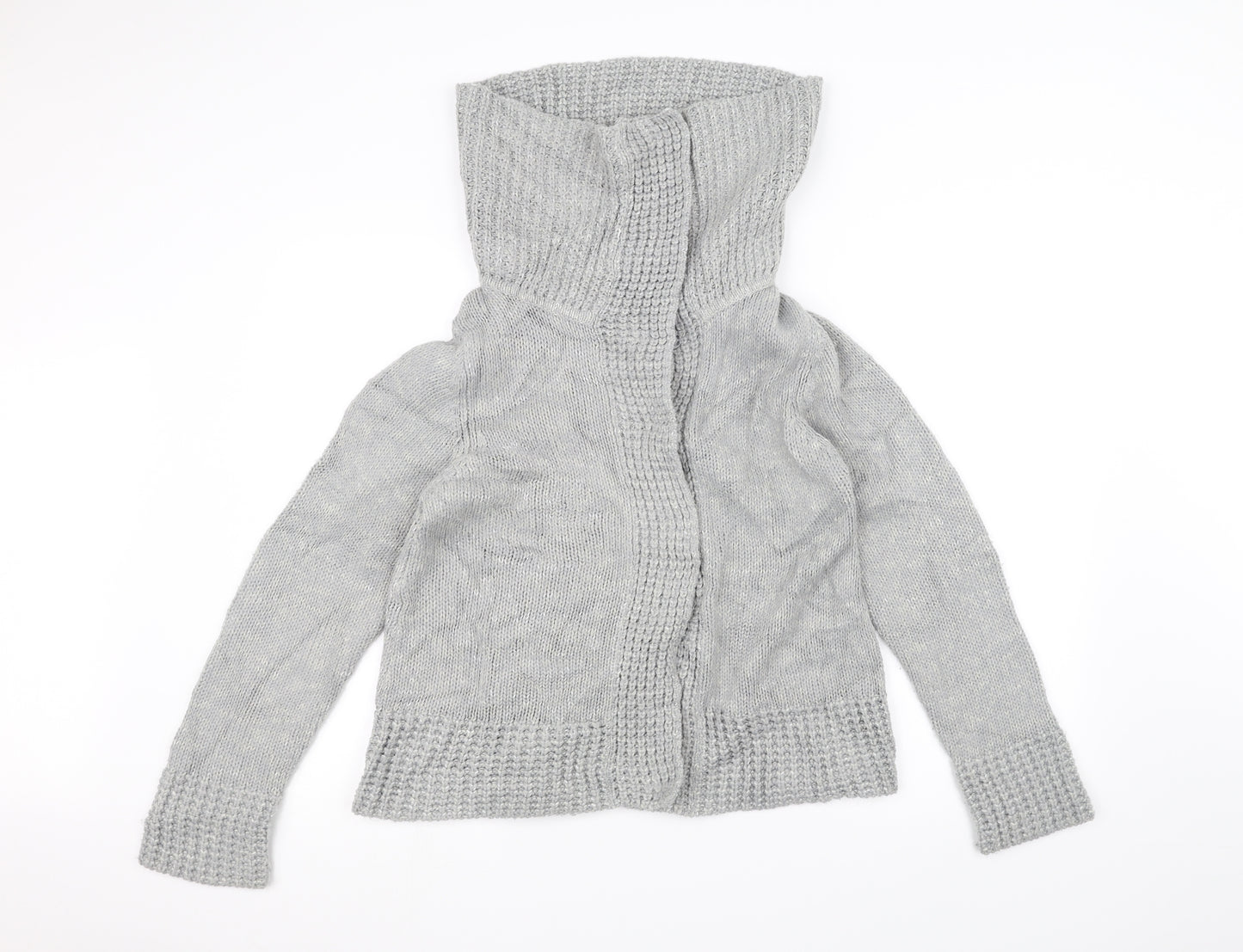 F&F Womens Grey  Knit Jacket Coatigan Size 14