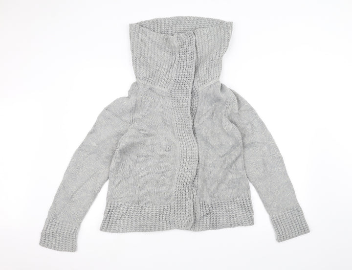 F&F Womens Grey Knit Jacket Coatigan Size 14
