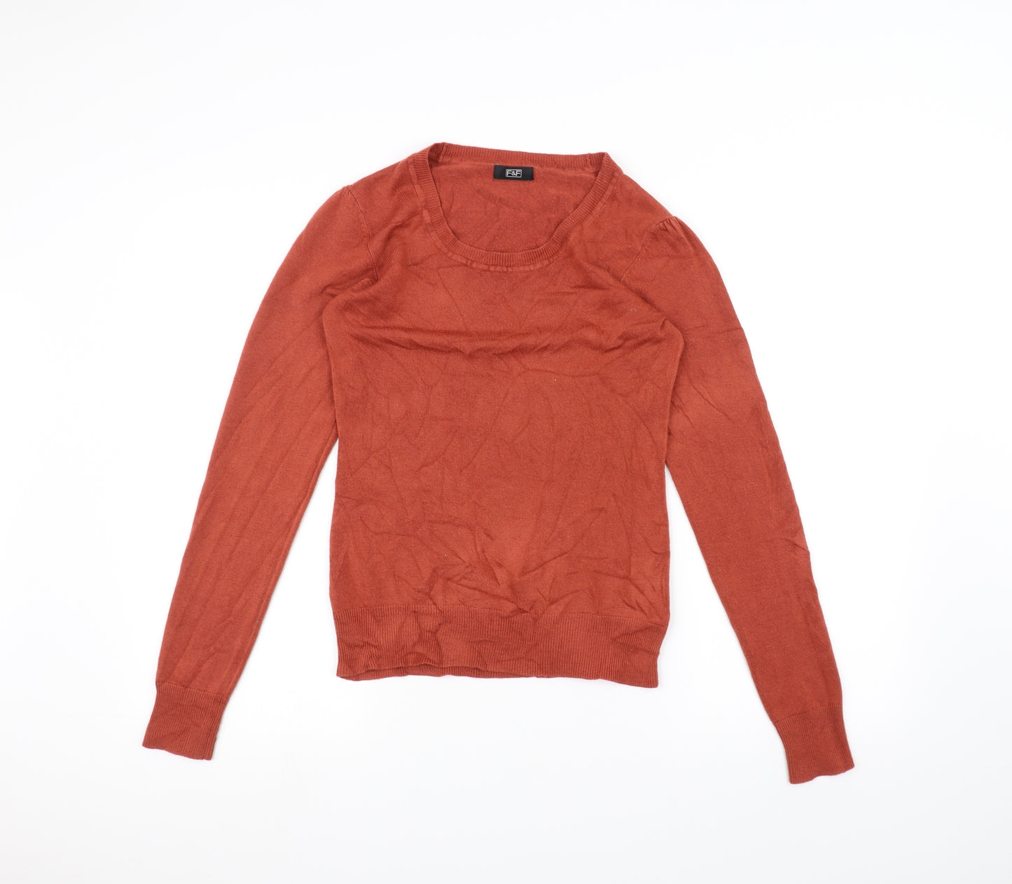 F&F Womens Orange   Basic T-Shirt Size 8