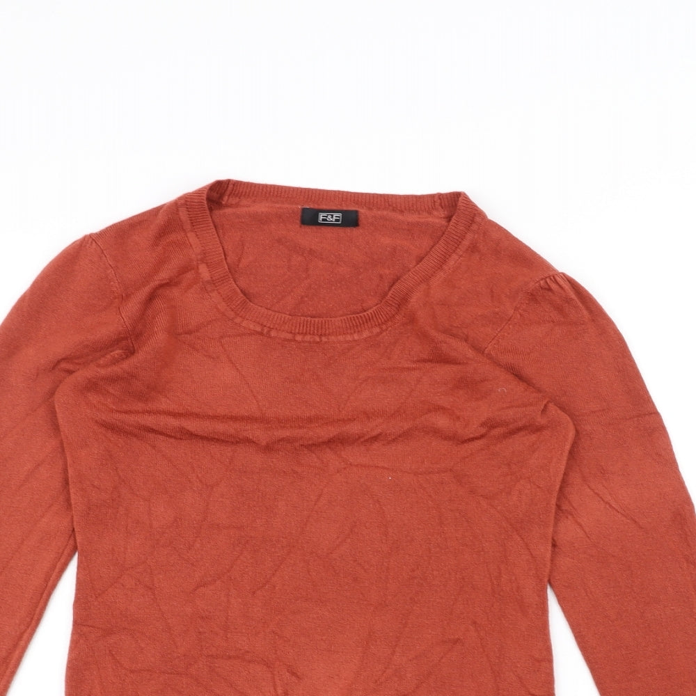 F&F Womens Orange   Basic T-Shirt Size 8