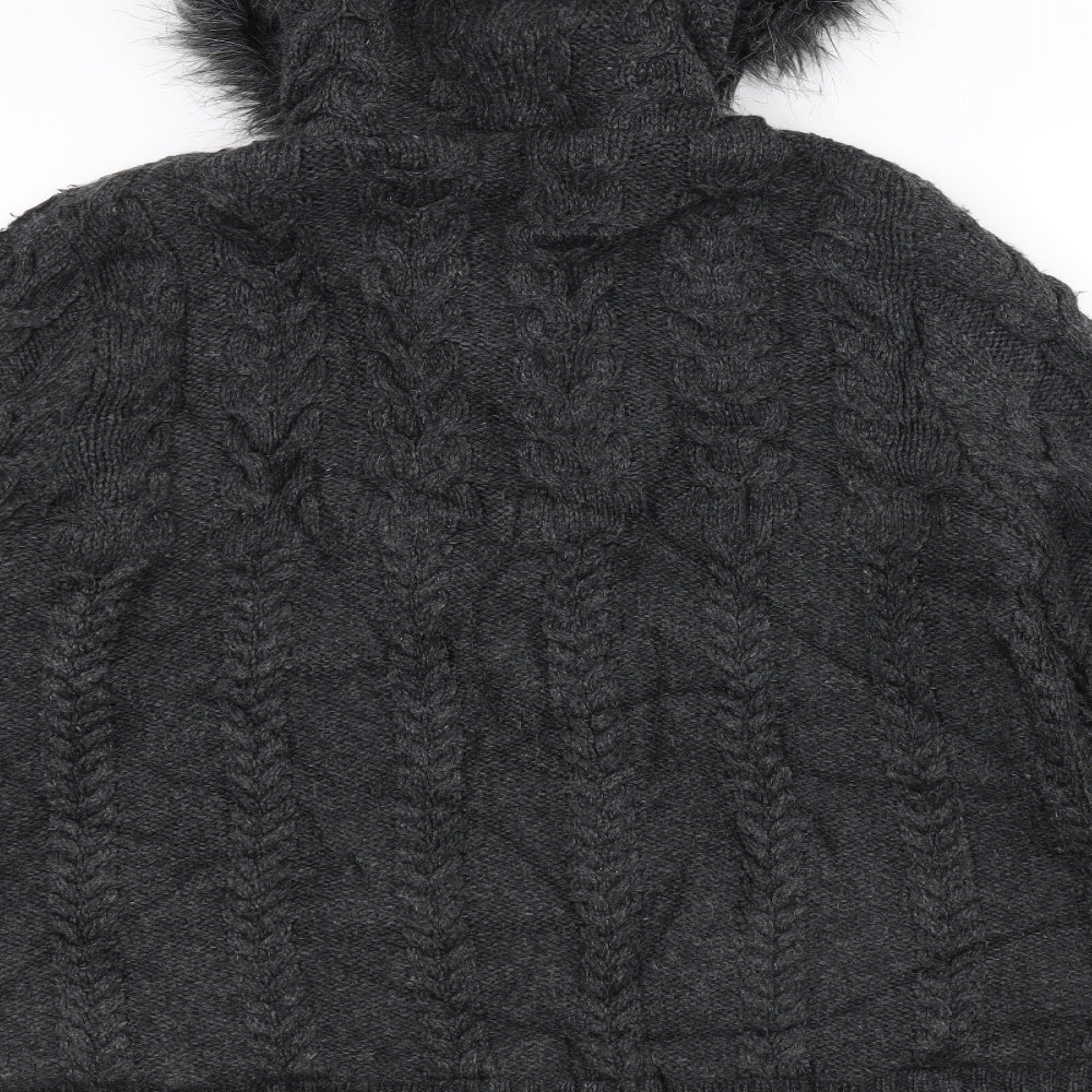 TU Womens Black  Knit Jacket Coatigan Size 20  - hooded