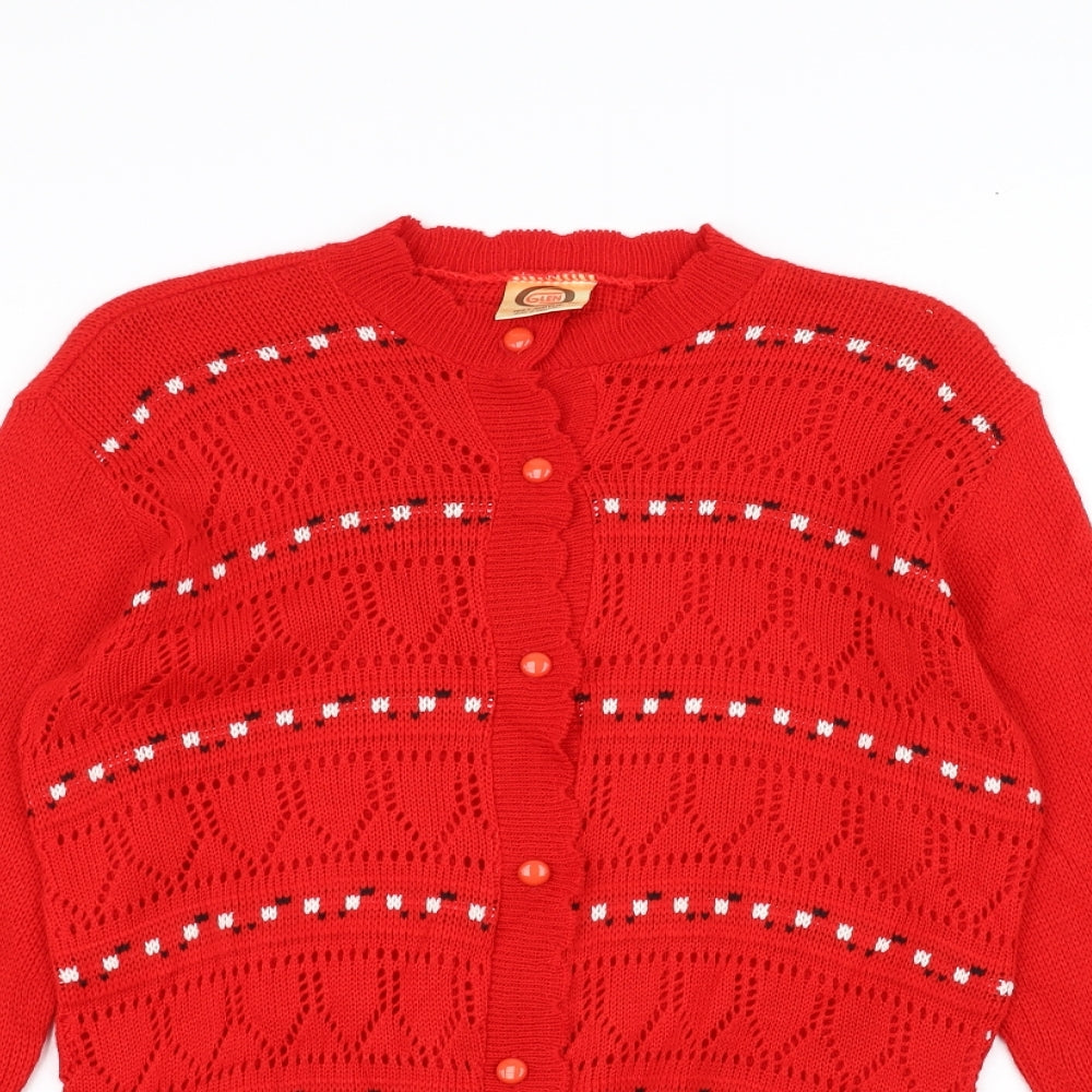 Glen Womens Red   Cardigan Jumper Size M