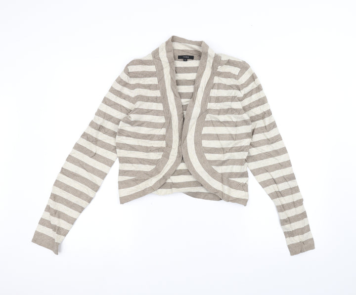 Linea Womens White Striped  Cardigan Jumper Size S