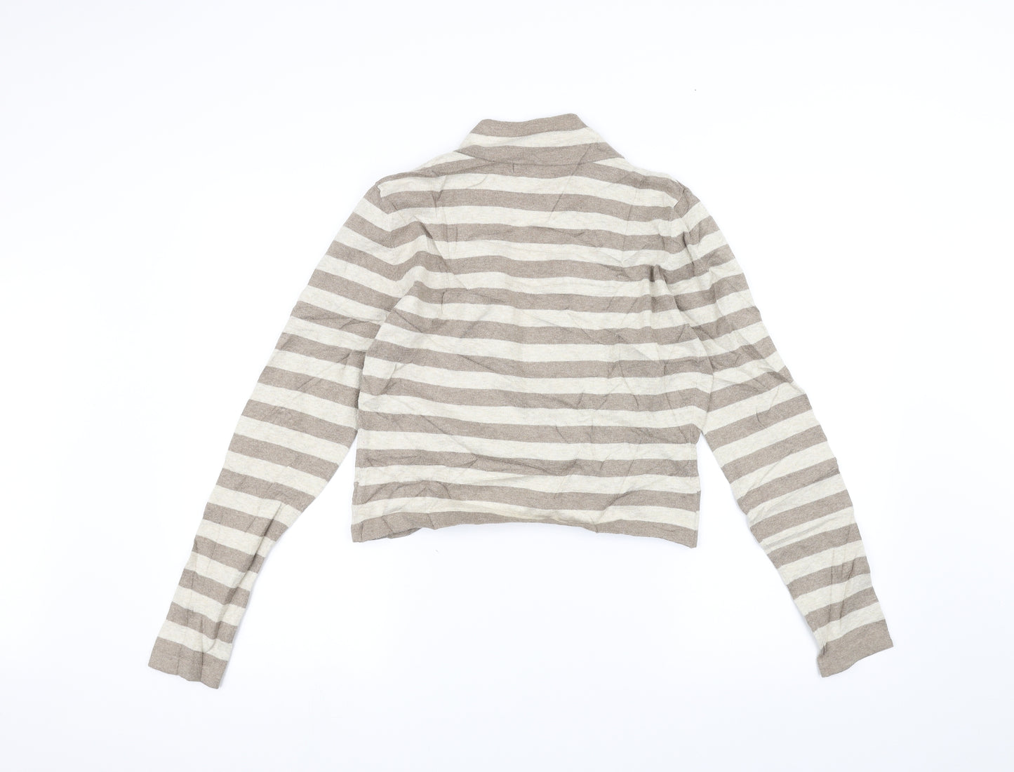 Linea Womens White Striped  Cardigan Jumper Size S