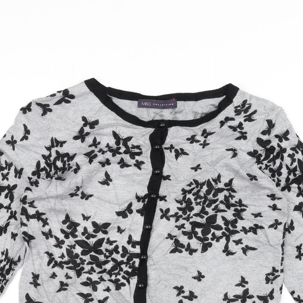 Marks and Spencer Womens Grey   Cardigan Jumper Size 8