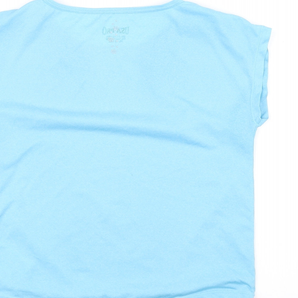 USA Pro Girls Blue   Basic T-Shirt Size 11-12 Years