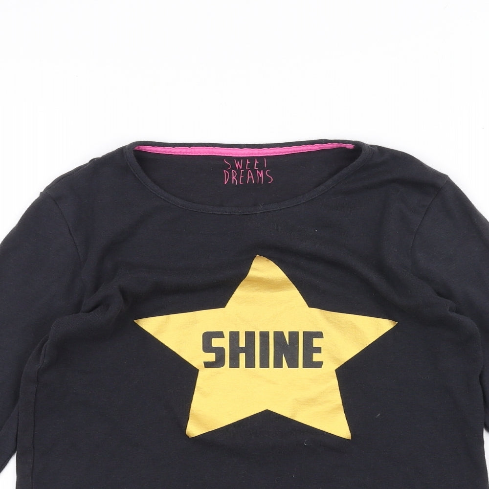 Marks and Spencer Girls Black   Basic T-Shirt Size 11-12 Years