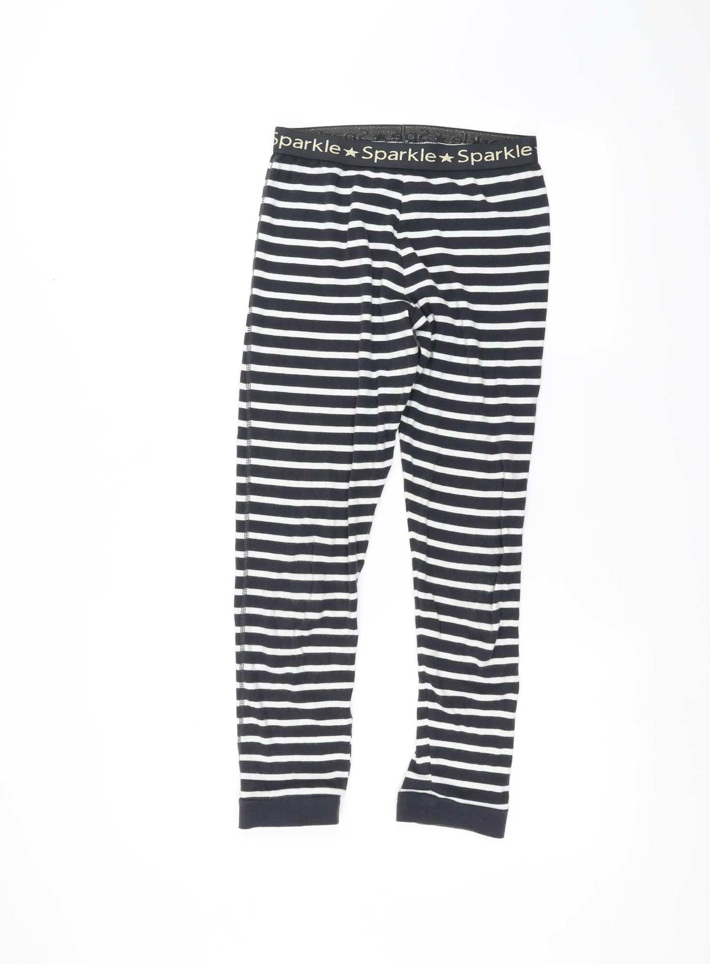 Marks and Spencer Girls Black Striped  Jegging Trousers Size 11-12 Years