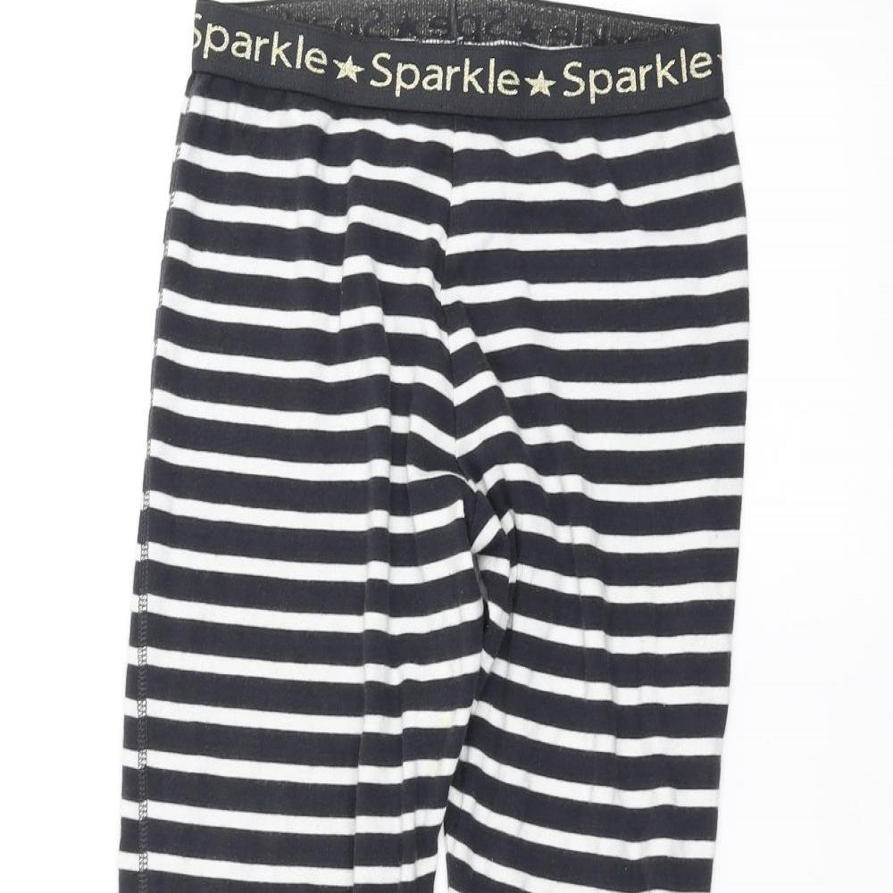 Marks and Spencer Girls Black Striped  Jegging Trousers Size 11-12 Years