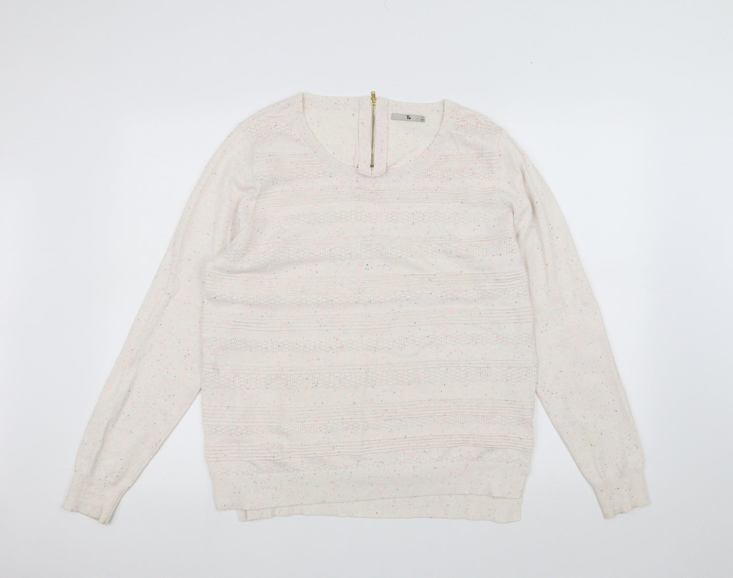 TU Womens White   Pullover Jumper Size 16