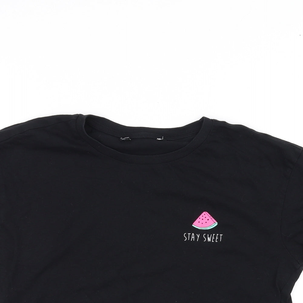 915 Girls Black   Basic T-Shirt Size 12-13 Years