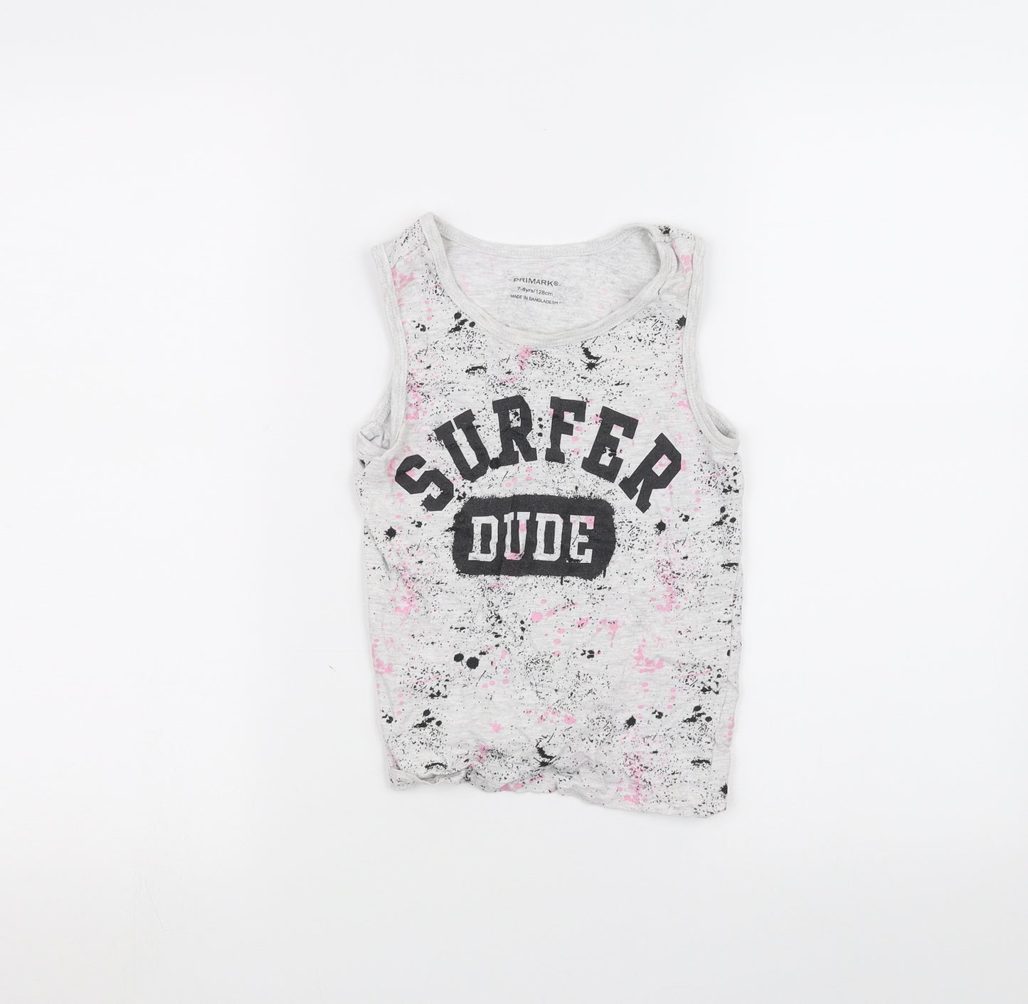 Primark Girls White   Basic Tank Size 7-8 Years