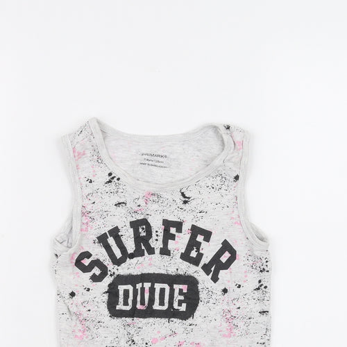 Primark Girls White   Basic Tank Size 7-8 Years