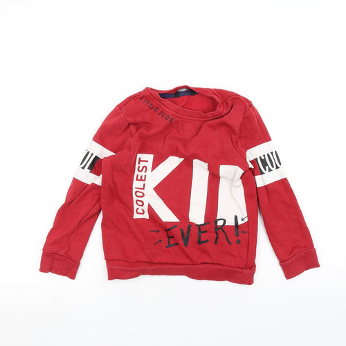 George Boys Red   Pullover Jumper Size 5-6 Years
