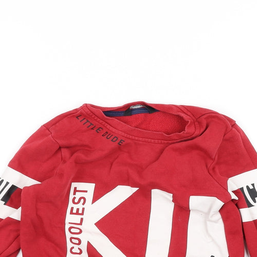 George Boys Red   Pullover Jumper Size 5-6 Years