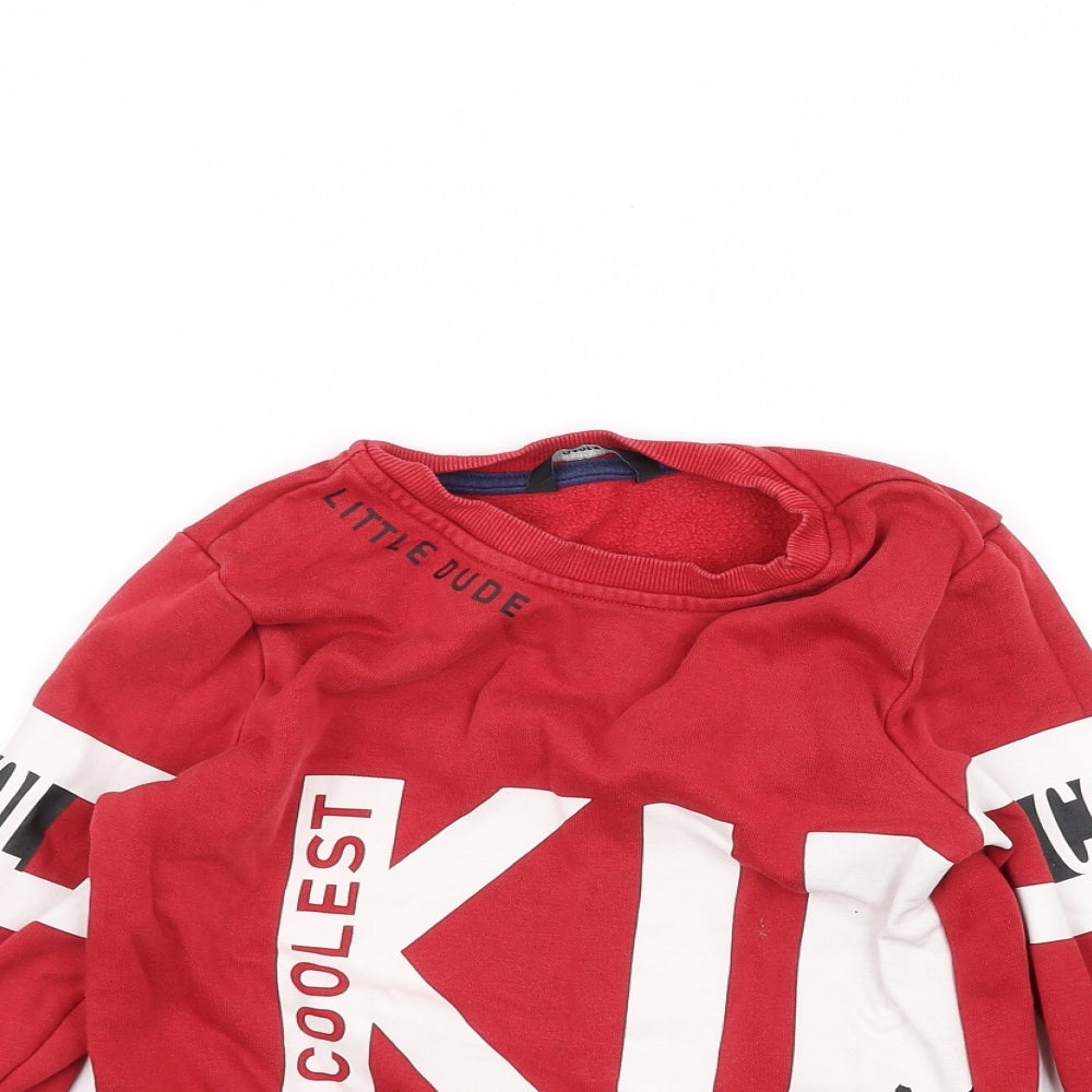 George Boys Red   Pullover Jumper Size 5-6 Years