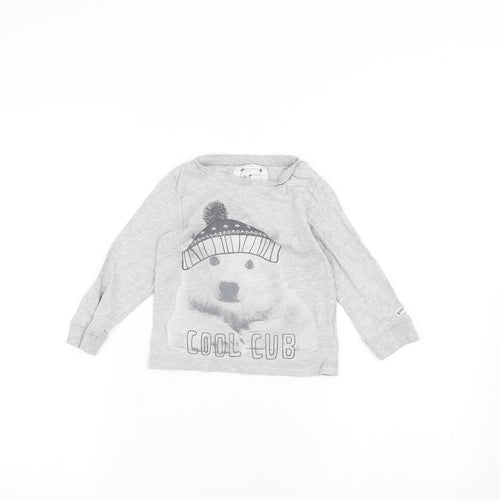 Mothercare Baby Grey   Basic T-Shirt Size 18-24 Months  - Polar Bear