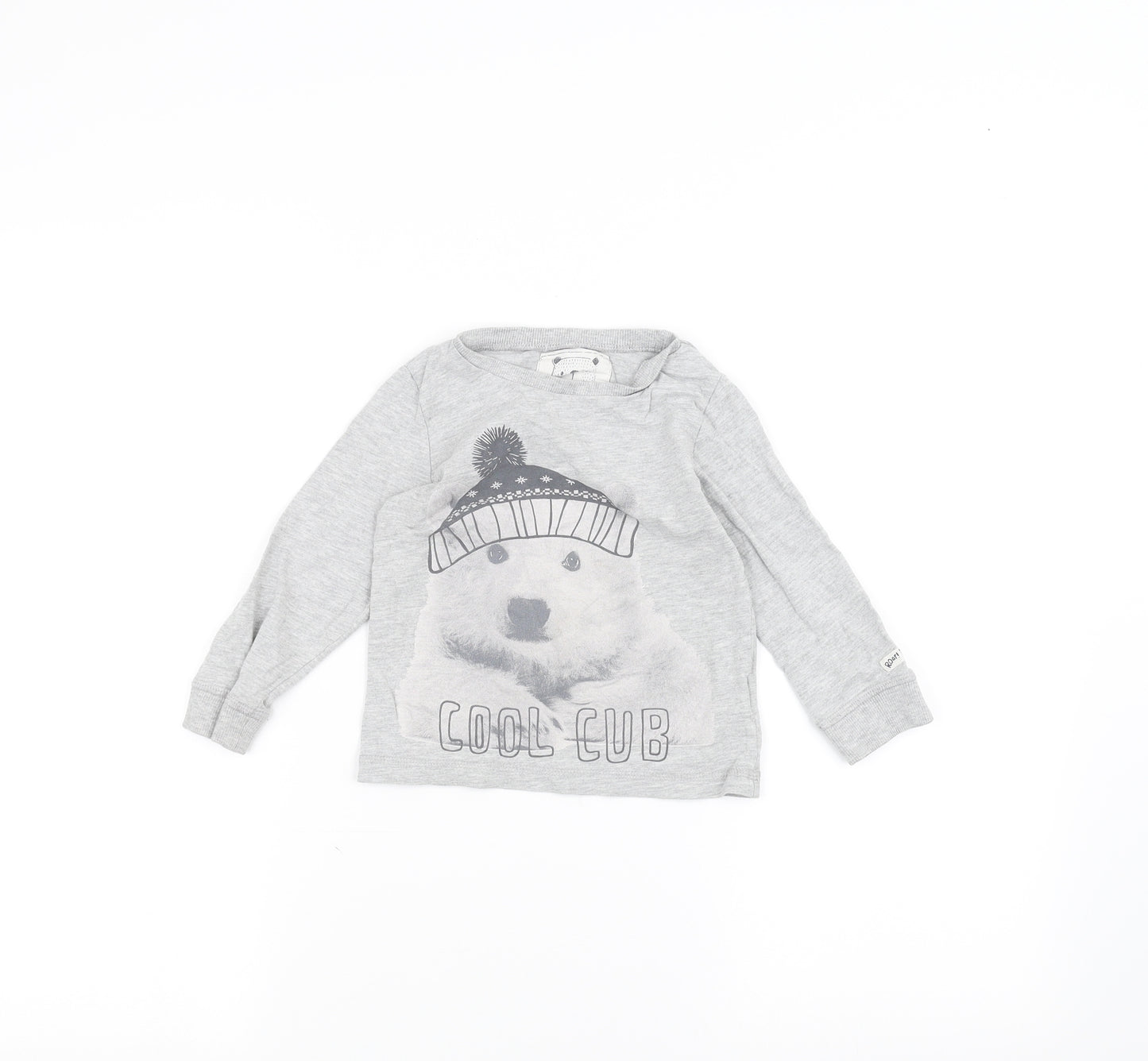 Mothercare Baby Grey   Basic T-Shirt Size 18-24 Months  - Polar Bear
