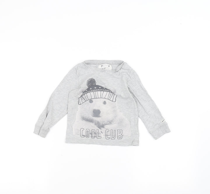 Mothercare Baby Grey   Basic T-Shirt Size 18-24 Months  - Polar Bear