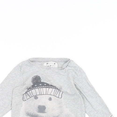 Mothercare Baby Grey   Basic T-Shirt Size 18-24 Months  - Polar Bear