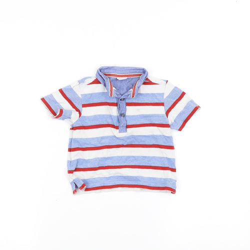 Mini Club Baby White Striped  Basic Polo Size 12-18 Months