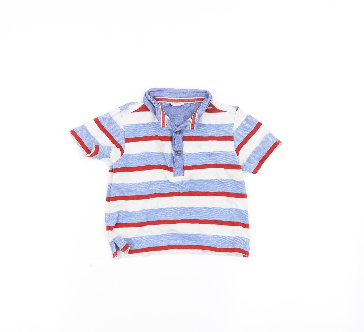 Mini Club Baby White Striped  Basic Polo Size 12-18 Months