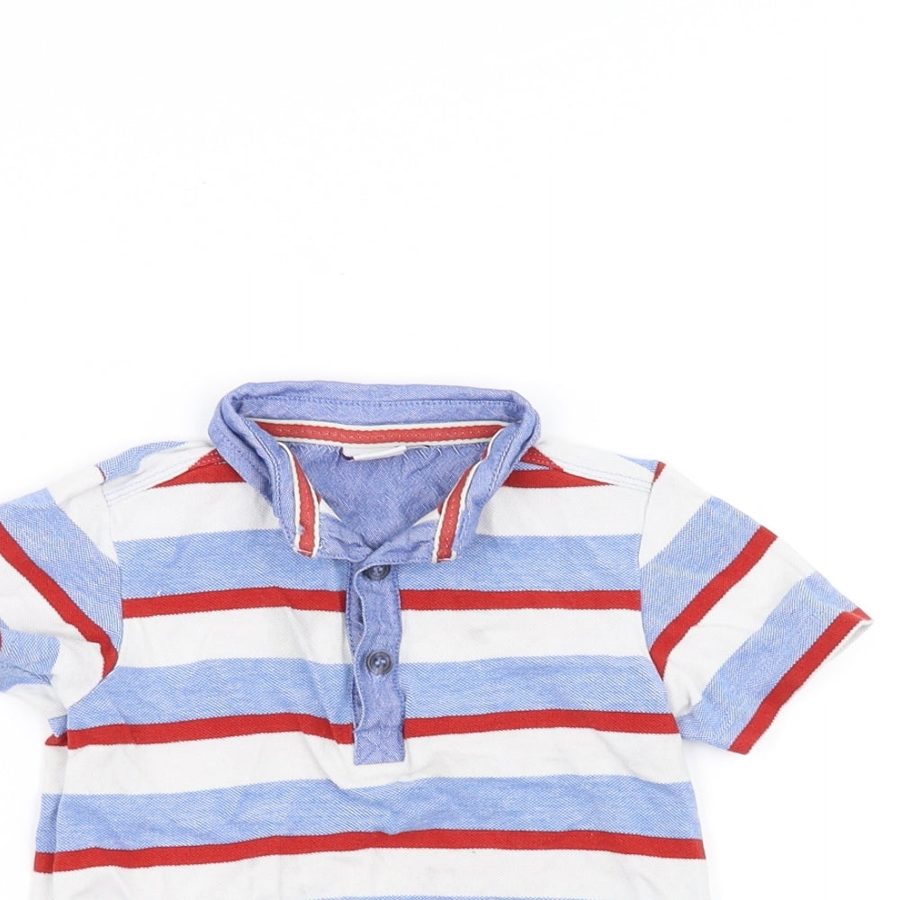 Mini Club Baby White Striped  Basic Polo Size 12-18 Months