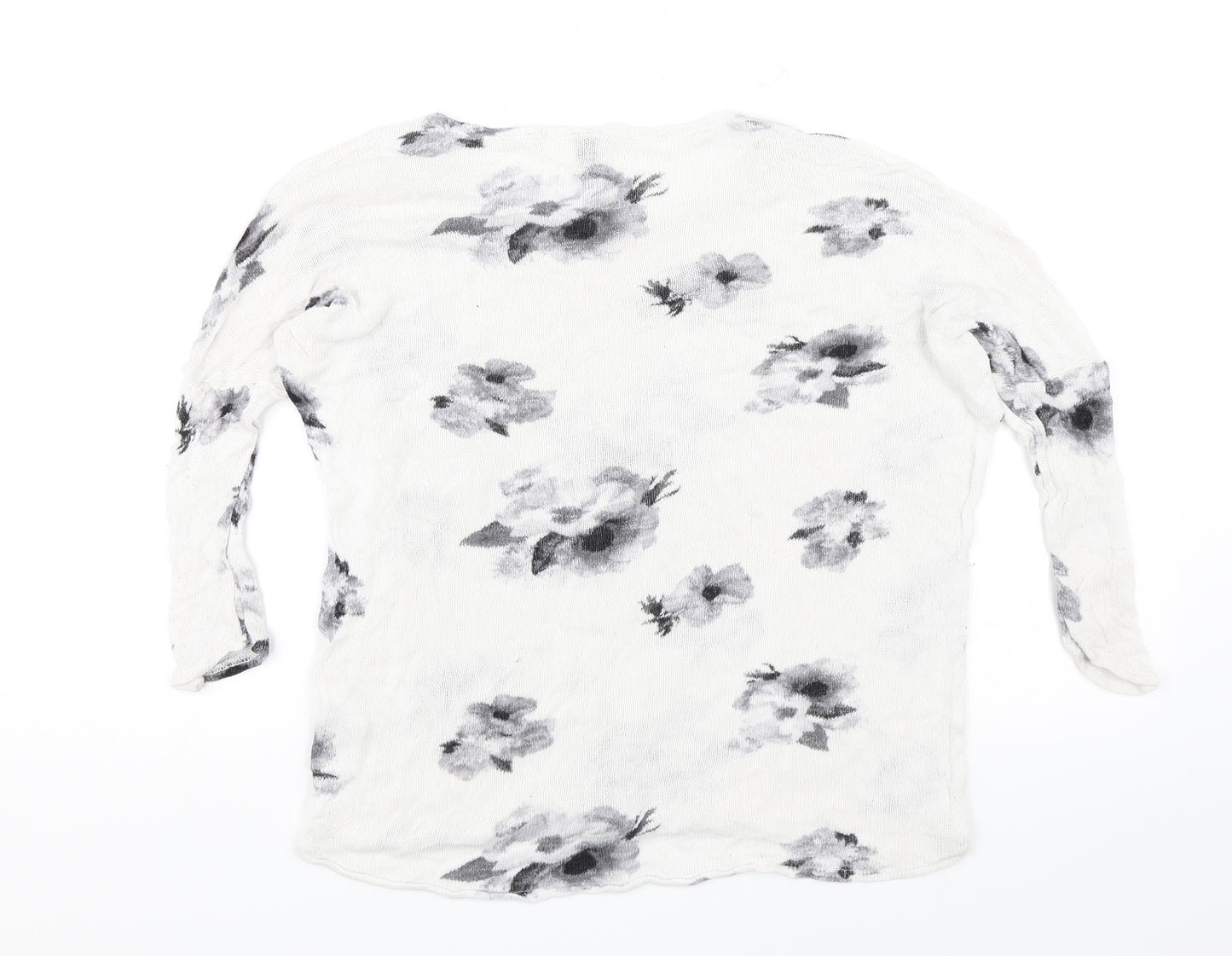 Divided Womens White Floral  Basic Blouse Size S