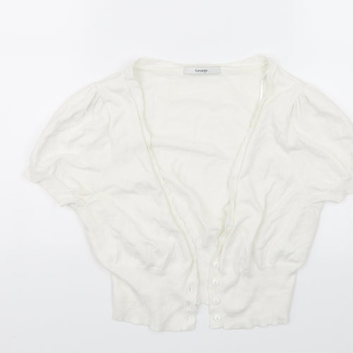 George Womens White   Cardigan Jumper Size 12