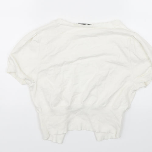 George Womens White   Cardigan Jumper Size 12