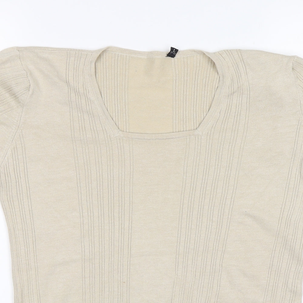 Preowrn Womens Beige   Jersey T-Shirt Size L